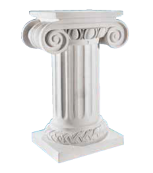 Ionic Carrara Marble Pedestal 30" High